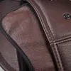 BERETS MÄNNERS Outdoor Leather Hat Winter Berets Male Warm Ear Protection Cap 100% äkta läder Dad Hat Wholesale Leisure 231013