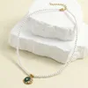 Pendant Necklaces Moon Sun Star Zircon Inlay Imitation Pearl Necklace For Women Collar Stainless Steel Clasp Gold Color