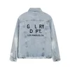 Designer Galleries Herrkvinnor denim Jackets Streetwear Mens Casual Spring Autumn Coats Fashion Embroidery Letters Depts Washed Out Outwear Clothes Size S-XL