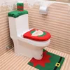 Toilet Seat Covers 3pc set Christmas Santa Claus Cover Rug Home Decoration Lid Case Bathroom Mat Xmas Decorative Gift12608