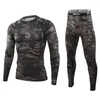 Men's Thermal Underwear Winter Camouflage Outdoor Sports Tactical Compression Fleece Warm Thermo Long Johns Sets Clothes