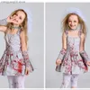 Tema kostym halloween lik brud skrämmande flickor kommer barn barn blodiga promenader död zombie cosplay carnival purim roll play klänning t231013