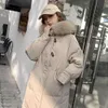 Femmes blanc canard doudoune hiver femme manteaux fermeture éclair véritable col de fourrure dames chaud vêtements d'extérieur haut vêtements CC