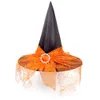 Chapeau de sorcière d'Halloween, accessoire de décoration en toile d'araignée, chapeau de fête pour adultes et enfants, chapeau de boule