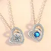 Pendant Necklaces KOFSAC Luxury Crystal CZ Heart Pendant Choker Necklace 925 Sterling Silver Chain Necklaces For Women Wedding Jewelry Gifts 231013