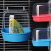 Autres fournitures d'oiseaux 1pcs boîte de bain d'eau en plastique baignoire douche perroquet pour perruche Finch cage pour animaux de compagnie bol suspendu bain d'oiseau