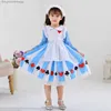 Traje de tema Halloween Niños Niñas Anime Alice Fiesta de cumpleaños Vestido Niño Sissy Maid Lolita Cosplay Ven Princesa Vestido Maid ClothesL231013