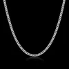 Chains Women's 2mm Side Chain 925 Sterling Silver 16 18 20 22 24 Short Long Fit Charms Necklaces Co262S