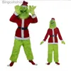 Temadräkt Santa Claus Halloween Green Haired Monster Cosplay Suit Party Comel231013