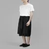 Shorts pour hommes multi-couches Streamer irrégulière Niche Design jupe ourlet dentelle japonaise cravate à sept points pantalon large 240i