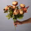 Dekorativa blommor Ciled Artificial Bouquet 13 Heads European Style Peony Silk Plastic Fake Daisy Vase Accessories