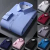 Camisetas para Hombre H Espesado Sólido Estiramiento Camisa Cálida Manga Larga Negocios Casual Pulgadas Ropa De Trabajo Top