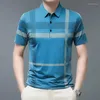 Men's Polos Fashion Striped Polo T-shirts Man Clothing Casual Tops Summer Short Sleeve Camisetas Ropa Hombre 2023 High Quality Tees