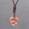 Hänghalsband rep wrap hjärtkristaller reiki helande riktig kvarts charm natursten halsband smycken kvinnlig kvinnlig uttalande