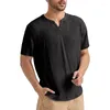 T-shirt da uomo 2023 T-shirt Summer Beach Manica corta Casual Solid Vintage Camicia in cotone e lino Top Bianco Nero Abbigliamento uomo