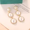 Gioielli firmati Orecchini di perle dorate di moda MoonRiverJewel di alta qualità Natale Compleanno Capodanno