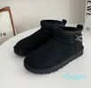 Sheepskin Snow Boot MINI Chain Boots Female winter plush warm ankle booties short shoe