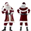 Deluxe Men Women Christmas Costume Cosplay Couple Santa Claus Uniform Holiday