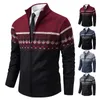 Men's Tracksuits Cardigan Sweater Men 2023 Autumn Spring Wool Cashmere Turtleneck Jacket Fashion Striped Y2K Korean Fleece Warm Zipper Coat 231013