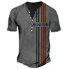 Herren T-Shirts Vintage Button V-Ausschnitt Martini Shirt 3D Kurzarm Motor Racing T-Shirt für Männer Übergroße Tops T-Shirt Mann Punk Streetwear