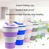 Customizable Portable Flexible Tumblers 350ml Foldable Silicone Coffee Cup Outdoor Anti-scald Folding Travel Water Cups Promotional Gift