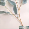 Fleurs décoratives 49 cm feuilles d'eucalyptus artificielles branche fausse décoration végétale pour mariage maison arrangement floral rose Dhwqo