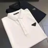 Hombre Camisas casuales Polos Camiseta con bordado Bugde rojo Mangas cortas Camisetas transpirables Hombres Polo Algodón mercerizado Alta calidad326T