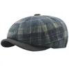 Berets HT3971 Berets Autumn Winter Hats For Men Women Vintage Plaid Octagonal Sboy Cap Retro Artist Painter Wool Beret Hat Beret Cap 231013