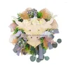 Decorative Flowers Cow Wreaths For Front Door Cattle Flower All Seasons Outdoor Indoors Garland Wall Dh6Nz