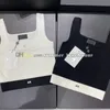 Women Square Neck Tanks Top Yoga Sport Crop Tops Letters Print Luxury Vest Summer Sleeveless T Shirt