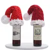 Czapki do czapki/czaszki Nowe Święty Mikołaj Claus Hat Christmas Wine Bottle Hat Christmas Dekoracja ręcznie tkana choinka