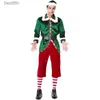 Tematdräkt Santa Claus Elf Little Helpers Come Christmas Elves Adult X-Mas Family Mrs Fleece Velvet Matching Outfit For Men Womenl231013