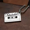 Pendant Necklaces Cassette Tape Necklace Hip Hop Rock Vintage Magnetic Music Party Chain Choker Jewelry Gift For Men Women Wholesale