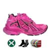 Donna Uomo Track Runners 7 7.0 Scarpe casual Neon Designer di lusso Pelle gratuita Bianco Nero Argento Rosa Nylon Mesh Tracks Scarpe da ginnastica Scarpe da ginnastica con piattaforma color talpa scuro