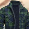 Men's Leather Faux Leather Winter Plaid Cotton Jackets Lapel Soft Keep Warm Cardigan Plus Size Men Shirt Coat Quilted Lined Flannel Shirt Jacket 231012