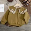 Cardigan Baby Girls Spring Autumn Clothing Fashion3D Flowers Lace Collar Birthday Princess Sweaters Kids Children Clothes Jackets 231013