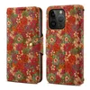 Luxury Flip Flower Print Vogue Phone Case för iPhone 15 Plus 14 13 12 Pro Max Samsung Galaxy S23 Ultra S23FE S21FE A13 5G A22 A33 A31 A32 Card Slot Ethnic Style Wallet Shell Shell Shell