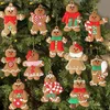 Weihnachtsdekorationen, 12 Stück, Lebkuchenmann-Ornamente für den Weihnachtsbaum, verschiedene Kunststofffiguren, Ornamente für Weihnachtsbaum-Hängedekorationen, 231013
