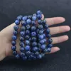 4mm 6mm 8mm 10mm 12mm Natural Stone Sodalite Armband Gemstone Healing Power Energy Beads Elastic Stretch Stone Round Beads Armband