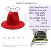 56-61 cm Herren Damen Schwarz Rot Patchwork Wollfilz Floppy Jazz Fedoras Hüte mit Bandband breiter Krempe Panama Trilby Formeller Hut1289N