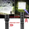 Torches 3000000LM Powerful Flashlight XHP199.9 LED 16 CORE Waterproof IPX5 Zoom Torch 5Mode USB Rechargeable Lamp by 18650/26650 Battery Q231013