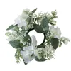 Dekorativa blommor 25 cm bröllopsljusstake Artificial Silk Flower Wreath Fake Hydrangea Garland Centerpiece Candle Holder Party Table