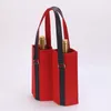 Gift Wrap Champagne Beer Beverage Double Bottle Red Wine Bag Felt Handle Pouches With Partition Packaging Fall Prevention