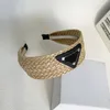 Clássico designer marca triângulo tecelagem headbands faixas de cabelo para mulheres menina elástica carta p esportes fiess bandana cabeça envoltório