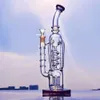 Bedwelmende Glazen Waterpijpen Recycler Olie Dab Rigs Pijp met Percolator Waterpijpen Waskolf Gratis Verzending