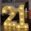 Party Decoration 2Pcs set Adult 30 40 50 60 Number LED String Night Light Lamp Happy Birthday Balloon Anniversary Event Supplies179I