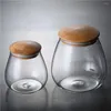 Storage Bottles Home Mushroom Shape Tea Candies Jar Coffee Beans Dry Fruit Transparent Glass Can Kitchen Gadget Accessories