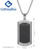 Men's Carbon Fiber Dog Tags Pendant Necklace With Chain 24 Stainless Steel Jewelry CB57A008 Necklaces264m