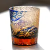 Exklusiv Edo Kiriko -glasögon Bohemian tjeckiska gravering Whisky Glasses Cup Drinkware Hand Cut to Clear Color Glass Whisky Tumbler