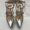 Woman Shoe Lady's Pointed Toe high heeled designer shoe chains sandals designer formal fashion ladies summer classic wedding party resort top design Size 35-43